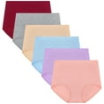 thumbnail image 1 of Loritta Underwear for Women Cotton High Waisted Briefs Full Coverage Panties for Ladies 6 Pack, Size S-2XL, 1 of 7