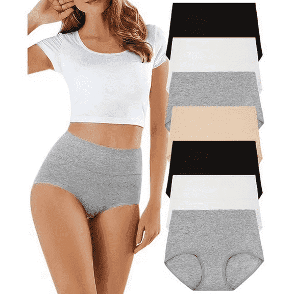 Loritta 7 Pack Womens Underwear Ladies Cotton Underwear Full Coverage High Waisted Underwear for Women ,Size S-2XL
