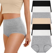 Loritta 7 Pack Cotton Underwear for Women High Waisted Full Coverage Womens Panties Stretch Soft Ladies Underwear, S-2XL