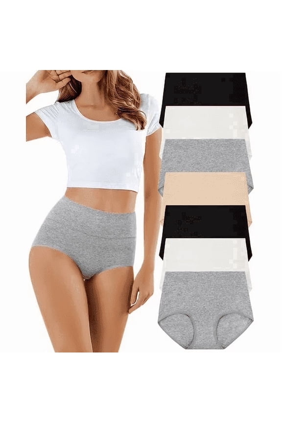 7 Pack Womens Underwear Ladies Cotton Underwear Full Coverage High Waisted Underwear for Women ,Size S-2XL