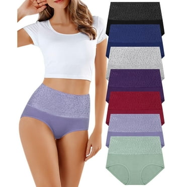 Loritta Womens Underwear Cotton High Waisted Briefs Full Coverage Panties for Ladies 7 Pack, Size S-2XL