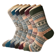 Wool Socks for Women, 6 Pairs Warm Winter Thick Boot Crew Socks, Shoe Size 5-9