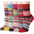 thumbnail image 1 of Loritta Wool Socks for Women, 5 Pairs Ladies Cozy Boot Winter Thermal Warm Thick Socks Size 5-9, 1 of 9