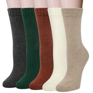Loritta Wool Socks for Women, 5 Pairs Ladies Cozy Boot Winter Thermal Warm Thick Socks Size 5-9