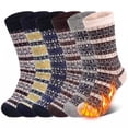thumbnail image 1 of Loritta 6 Pairs Mens Wool Socks , Warm Cozy Boot Winter Thermal Socks for Men, Size 6-12, 1 of 6