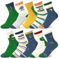 thumbnail image 1 of Lorrita 10 Pairs Kids Socks for Boys Funny Cartoon Athletic Boys Socks Colorful Pattern Print Boys Crew Socks 7-10 Years, 1 of 6