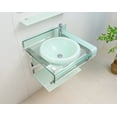 thumbnail image 1 of Lorixon Modern Wall-Mount Bathroom Vanity Set, 24 Inch Light Blue Glass Top, Single Sink with Mirror and Shelves, Stainless Steel Frame, 1 of 8