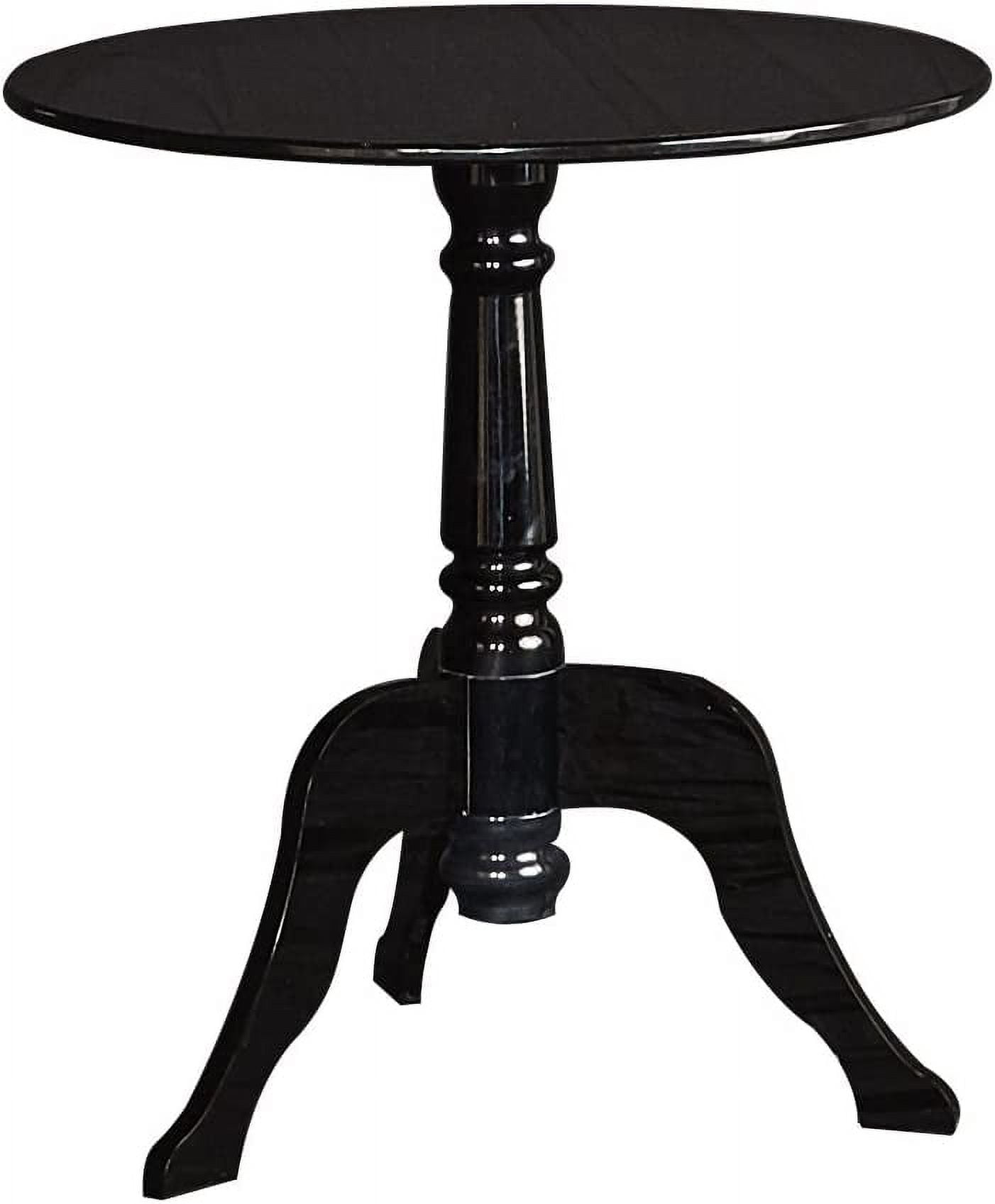 22" Round Black Acrylic Glam End Table with Curvy Legs