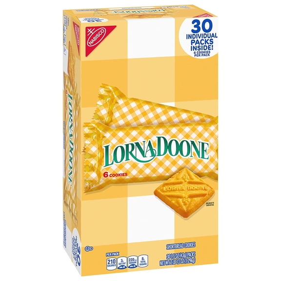 Lorna Doone Shortbread Cookies BULK PACK 30 Count 1.5 oz EACH Individually Wrapped Total 45 oz Vending / Breakroom / Party Snack Box