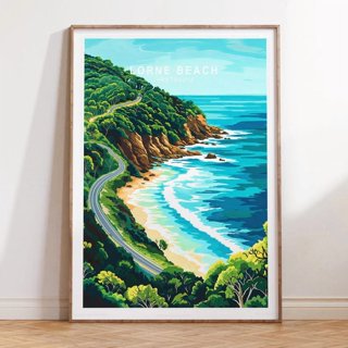 Poster Grand Format A0 – Plage, Soleil, Mer Bleue, Palmiers – Déco Murale – Neuf