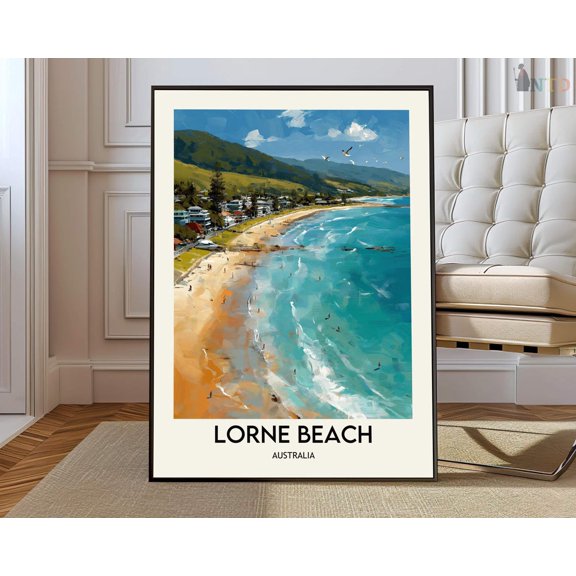 Lorne Beach Great Ocean Road Poster, Unframed Paper Poster 8x10in