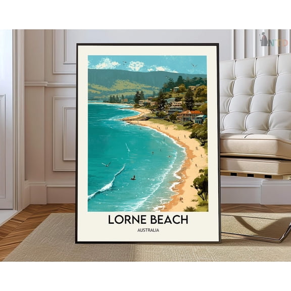 Lorne Beach Great Ocean Road Poster, Unframed Paper Poster 8x10in