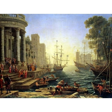 Lorrain "Seaport with the Embarkation of St. Ursula" (1641) Glossy Poster