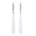 thumbnail image 1 of Lorraine: 35mm White Synthetic Opal Teardrop Lever Back Earrings 14K White Gold, 1 of 3