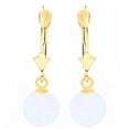 thumbnail image 1 of Lorraine: 6mm Fiery White Synthetic Opal Ball Lever Back Earrings 14-20 Gold Filled, 1 of 3