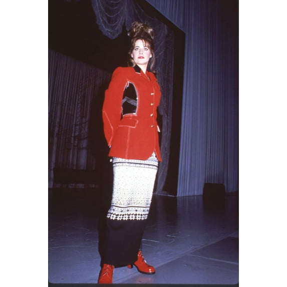 Lorraine Bracco In Black And White Skirt With Red Jacket At Jean Paul Gaultier In La Benefit Photo Print (8 x 10) - Item # CPA3770