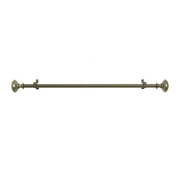Lorraine Collection Elegant Metal Window Curtain Rod - Othello Pewter (28"-48")