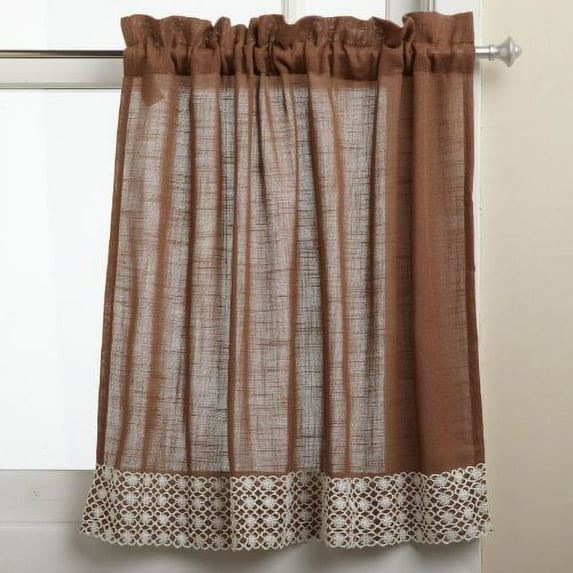 Lorraine Home Fashions Salem 60-inch x 24-inch Tier Curtain Pair, Chocolate