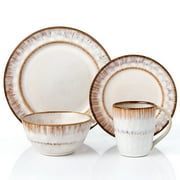 Lorren Home Trends 16 Piece Stoneware Set in Mocca Swirl