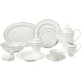 thumbnail image 1 of Lorren Home Trends Cosmo-57 57 Piece La Luna New Bone China Silver Dinnerware Set, Service for 8, 1 of 1