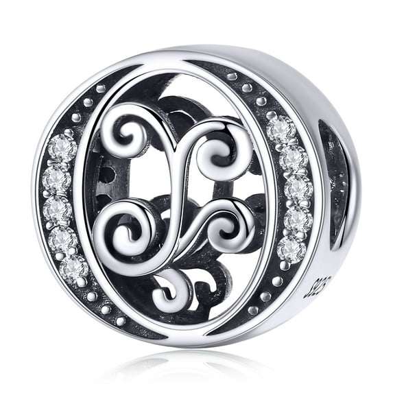 Lorrifal Solid 925 Sterling Silver Letter Initial B Charm Pandora European Bracelet Necklace Women Girl Jewelry Gift