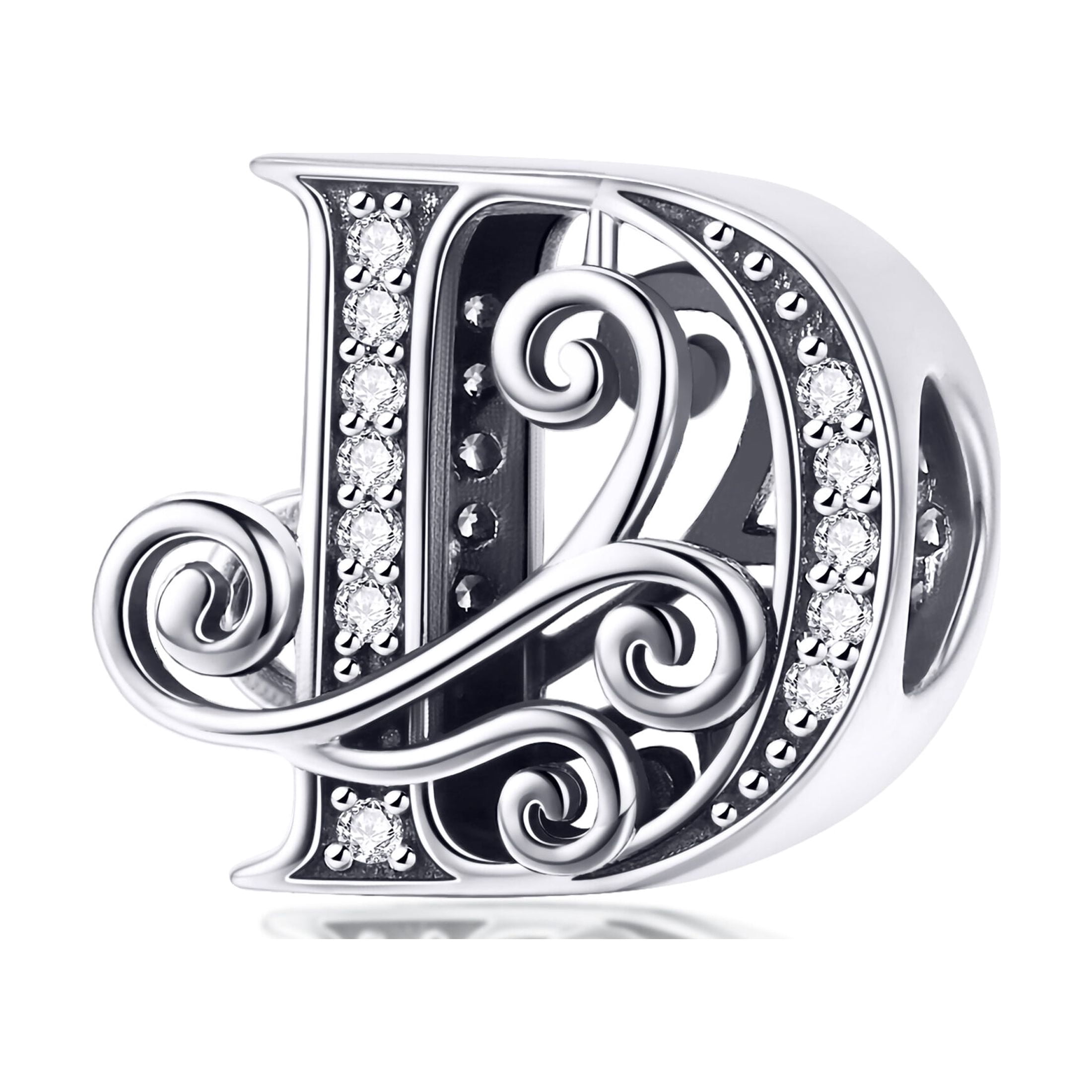 925 Sterling Silver Initial Letter B Charm Pendant – 1 Inch Silver Letter Charm For Necklace, Bracelet, Personalized Jewelry Gift - View #2