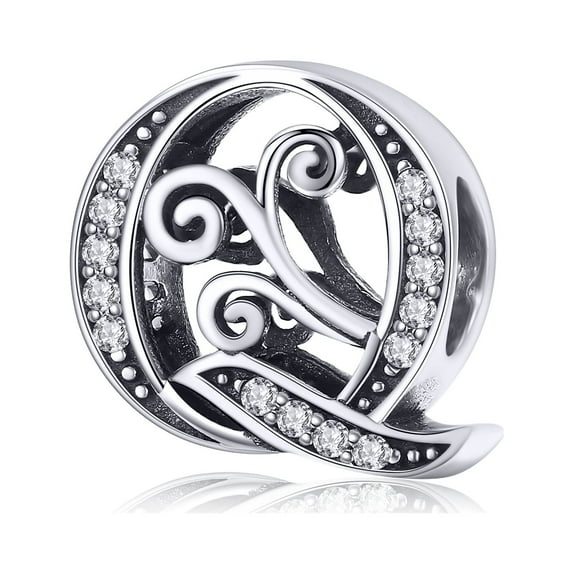 Lorrifal Solid 925 Sterling Silver Letter Initial B Charm Pandora European Bracelet Necklace Women Girl Jewelry Gift