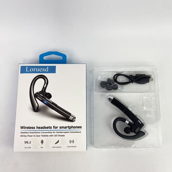 Loruesd Wireless headsets for smartphones,Bluetooth Headset for Work 500Hrs Standby Time with Charging Case 270 Degrees Rotatable Microphone