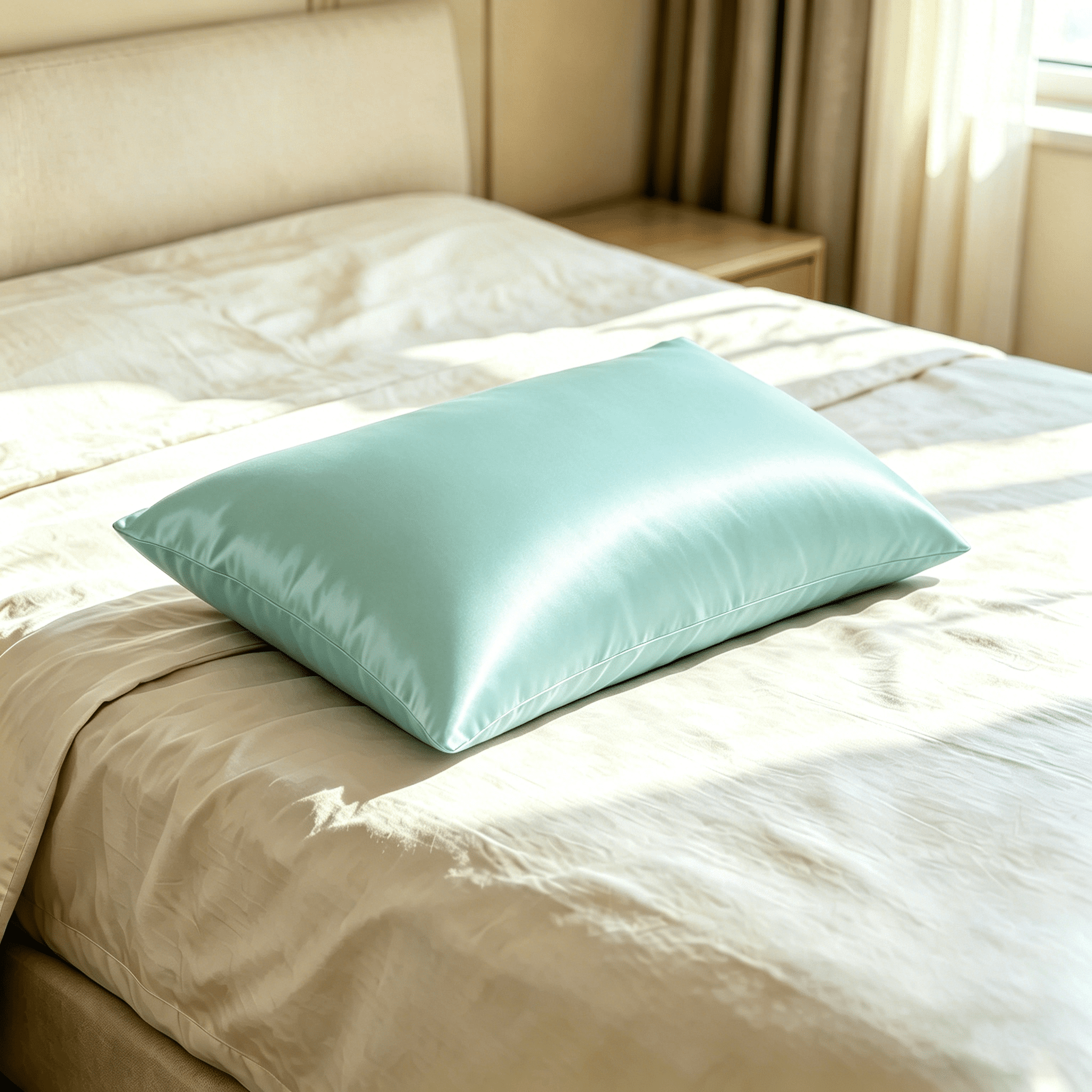 Lorviah 100% Mulberry Silk Pillowcase for Skin and Hair, King Size 20"x36", 1 Pack, Aqua Blue