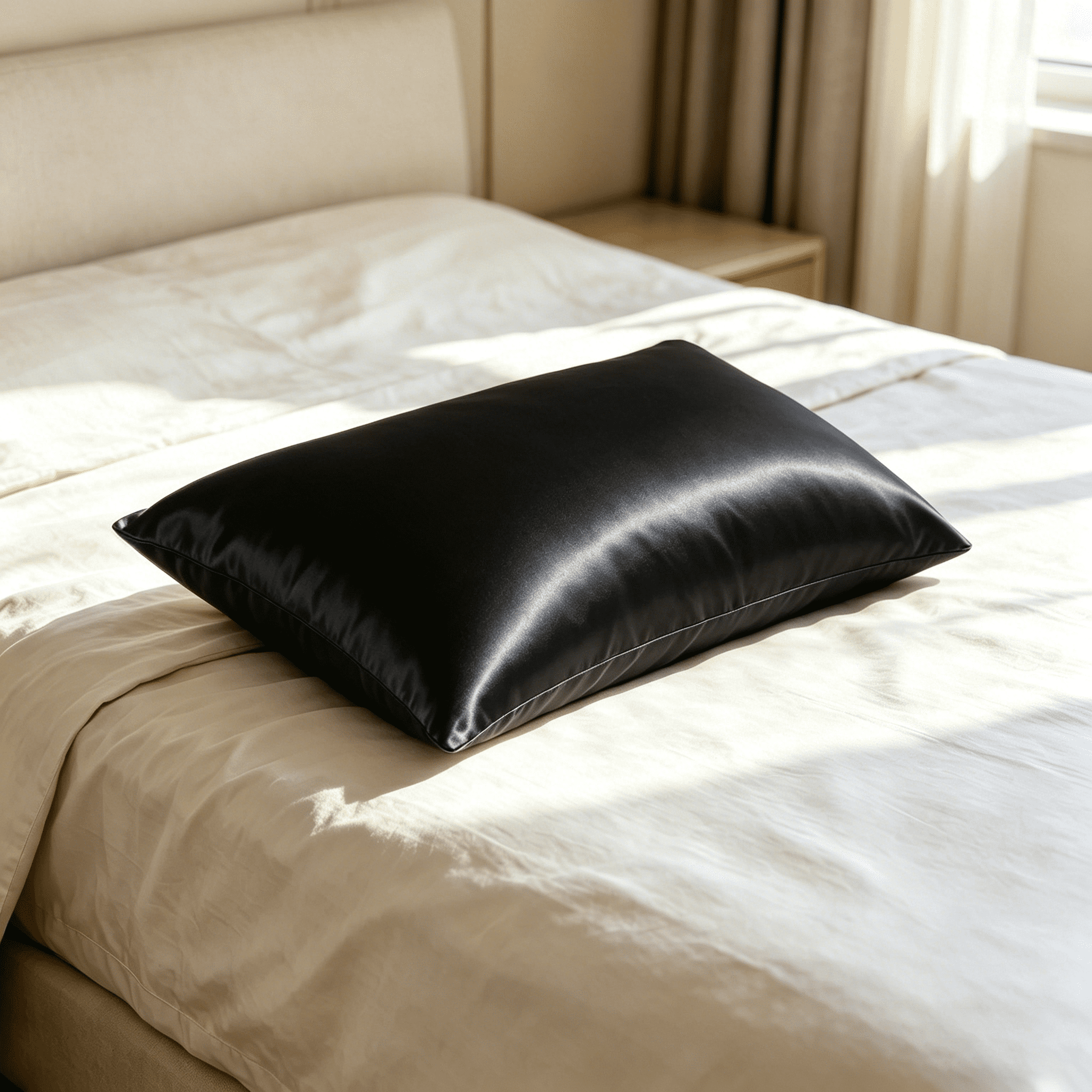 Lorviah 100% Mulberry Silk Pillowcase for Skin and Hair, King Size 20"x36", 1 Pack, Black