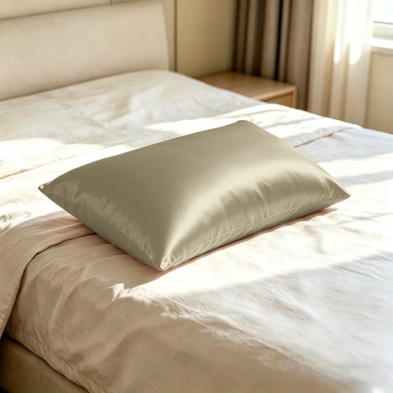 Lorviah 100% Mulberry Silk Pillowcase for Skin and Hair, King Size 20"x36", 1 Pack, Taupe