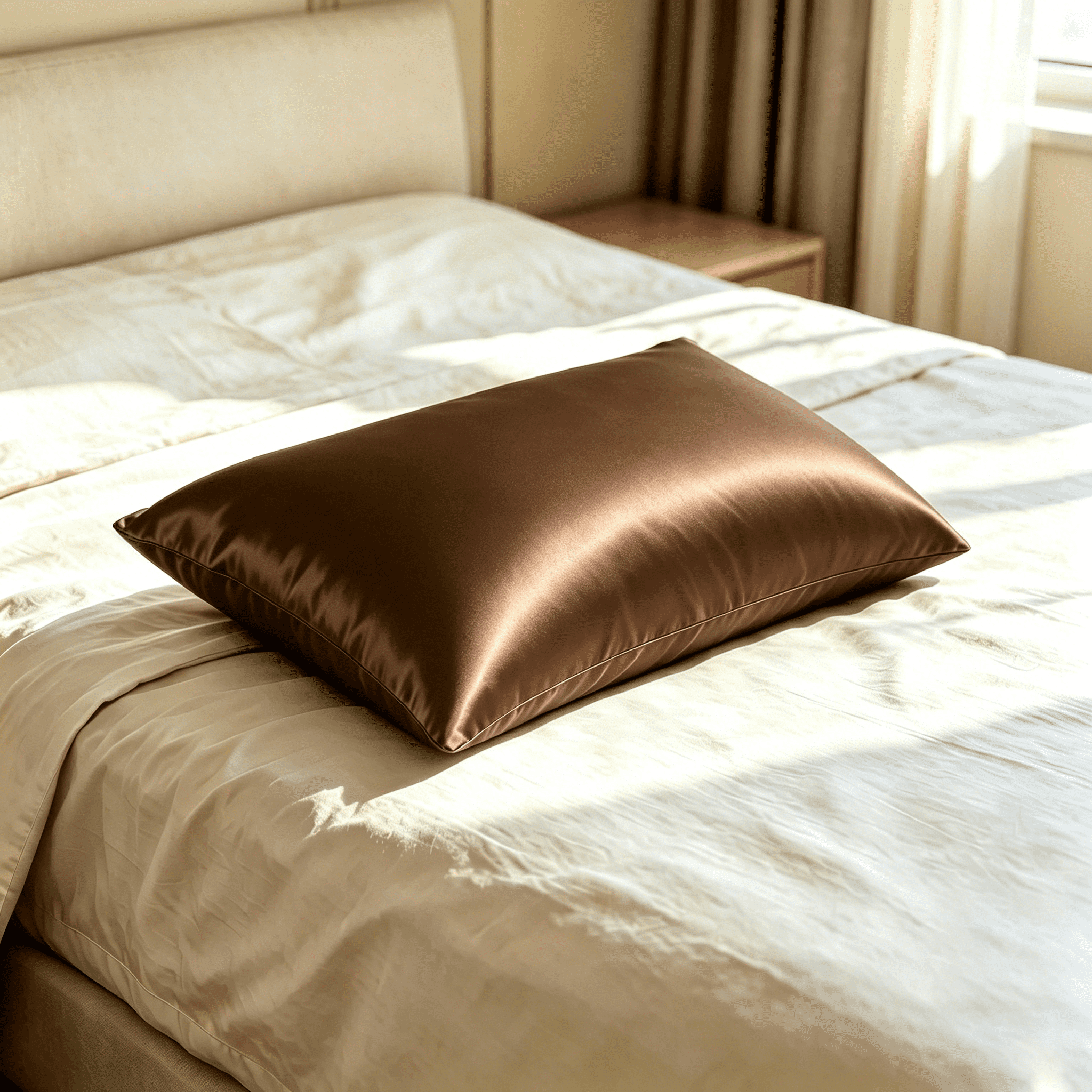 Lorviah 100% Mulberry Silk Pillowcase for Skin and Hair, Queen Size 20"x30", 1 Pack, Brown