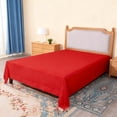 thumbnail image 1 of Lorviah 1800 Thread Count Soft Flat Sheet, Easy Care Breathable Cooling Top Sheet, California King Size, Red, 1 of 5