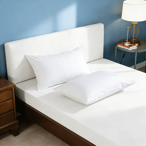 Lorviah 2 Pack Cotton Pillowcases, Ultra Soft & Luxurious 20"x30" Queen Size, Hypoallergenic, Envelope Closure, White