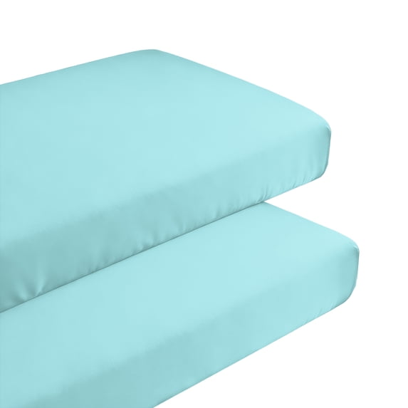 Lorviah 2 Pack Fitted Crib Sheet, 28"x 52" Ultra Soft Microfiber Crib Sheet for Boys & Girls, Aqua
