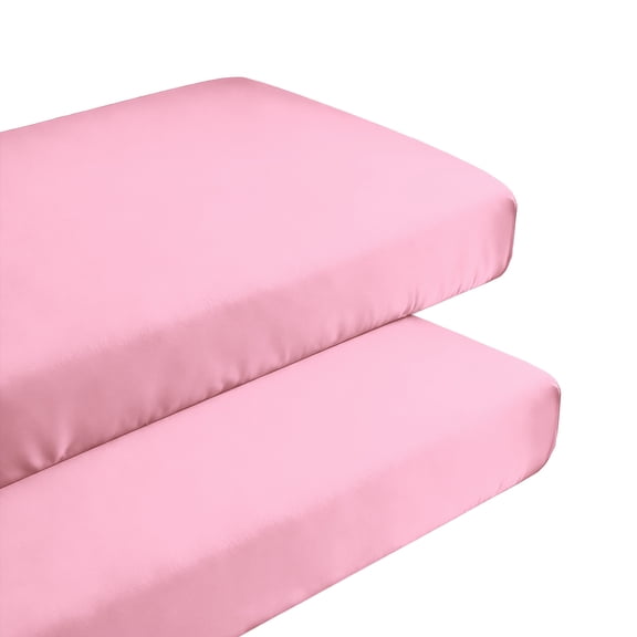 Lorviah 2 Pack Fitted Crib Sheet, 28"x 52" Ultra Soft Microfiber Crib Sheet for Boys & Girls, Pink