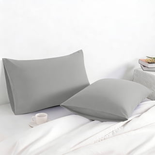 Lorviah 2 Pack Microfiber Pillowcases - Ultra Soft Breathable 20"x26" Pillow Cases with Envelope Closure - Standard Size - Light Gray