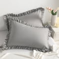 thumbnail image 1 of Lorviah 2 Pack Ruffle Pillow Cases, Ultra Soft & Breathable 20"x30" Queen Size Ruffled Pillow Covers, Pillow Shams with Envelope Closure, Smoke Grey, 1 of 5