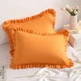 thumbnail image 1 of Lorviah 2 Pack Ruffle Pillow Cases, Ultra Soft & Breathable 20"x36" King Size Ruffled Pillow Covers, Pillow Shams with Envelope Closure, Orange, 1 of 5