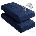 thumbnail image 1 of Lorviah 2 Pack Waterproof Crib Mattress Protector 28"x52", Soft Quilted Fitted Sheet, Breathable Noiseless Hypoallergenic Mattress Cover, Navy Blue, 1 of 5