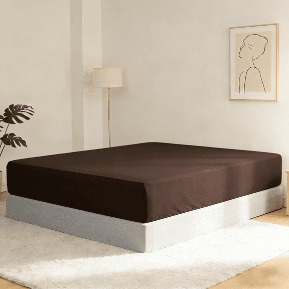 Lorviah Deep Pocket Fitted Sheet Only - Premium 1800 Collection - Ultra Soft, Hypoallergenic - Chocolate, Twin Size