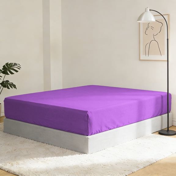 Lorviah Deep Pocket Fitted Sheet Only - Premium 1800 Collection - Ultra Soft, Hypoallergenic - Purple, Twin Extra Long Size