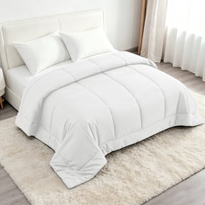 Lorviah King Down Alternative Comforter, All Season Duvet Insert, 8 Corner Tabs, Box Stitched Soft Bedding, 104x90 Inches, White