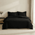 thumbnail image 1 of Lorviah Microfiber Duvet Cover Set Twin Size 2 Pieces, Soft and Breathable Bedding with Zipper Closure, Black, 1 of 5
