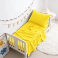 thumbnail image 1 of Lorviah Microfiber Soft Toddler Crib Sheet Set 3 Pieces, for Standard Crib Size, Yellow, 1 of 6