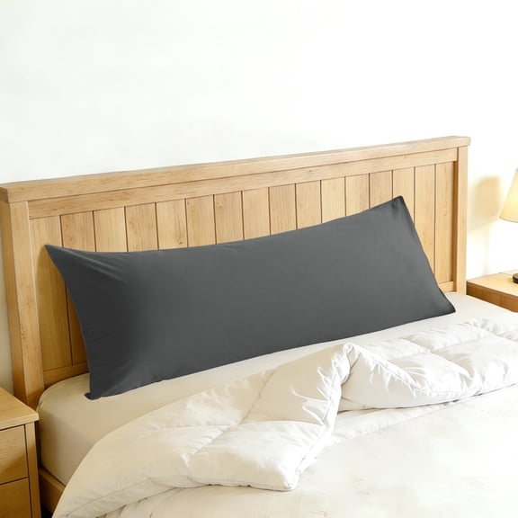 Lorviah Premium Cotton Body Pillowcase 20"x54", Ultra Soft & Breathable Body Pillow Cover with Envelope Closure, Dark Gray