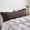 thumbnail image 1 of Lorviah Ruffled Body Pillowcase, Ultra Soft & Breathable 20"x54" Ruffled Body Pillow Cover with Envelope Closure, Chocolate, 1 of 5