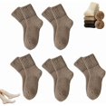 thumbnail image 1 of Loryn Socks, 2026 New 5 Pairs Women's Solid Mid-calf Socks, Soft Comfy Warm Thick Cute Knit Crew Socks Multipack, 1 of 6