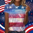 thumbnail image 1 of Lorytime 4th of July Outfits for Women Patriotic Graphic Tops Red White and Blue Wear 3/4 Sleeve Holidays Clothes M, 1 of 5