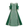 thumbnail image 1 of Lorytime A Line Dress for Women Formal Plus size Maxi 50s Gown Square Neck Vintage Dresses 3/4 Sleeves Party Dresses, 1 of 4